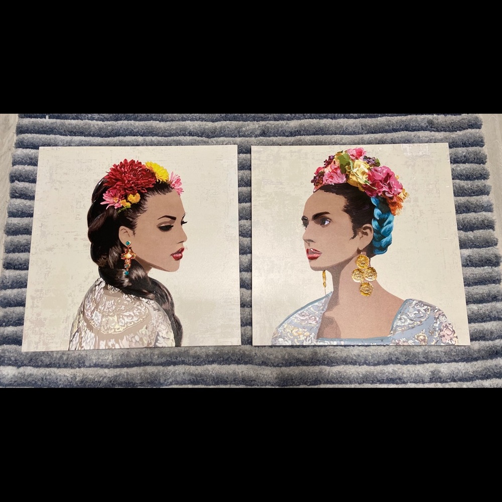 Spanish Style Ladies Acrylic Paintings